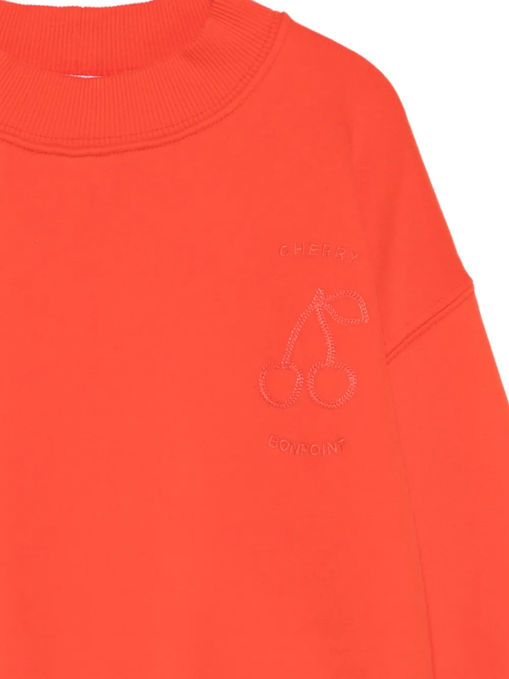 Bonpoint Sweater met geborduurde kers Oranje