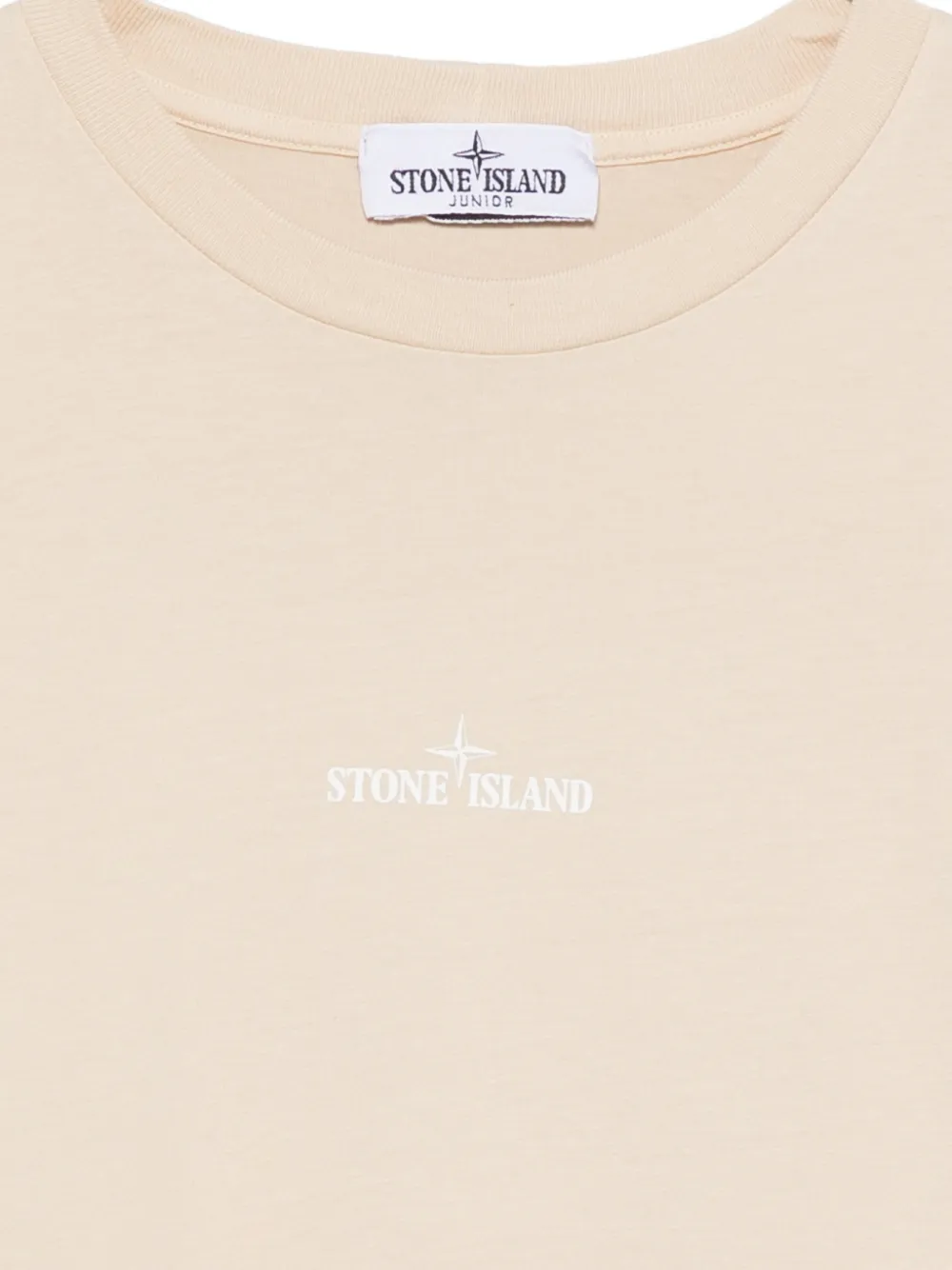 Stone Island Junior Compass T-shirt met logo-print Beige