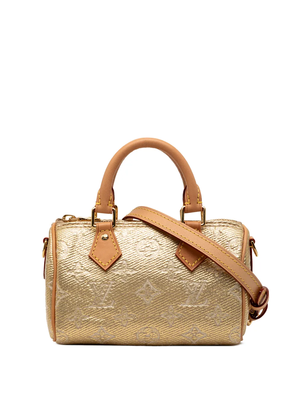 Louis Vuitton Pre-Owned 2021-2026 Monoglam Nano Speedy Bandouliere satchel - Gold
