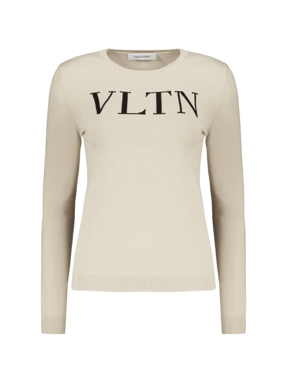 Valentino Garavani logo-intarsia crew-neck sweater - Toni neutri