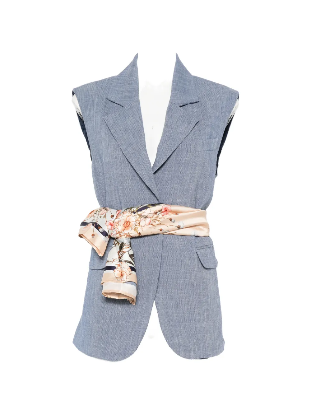 LIU JO scarf-belt sleeveless waistcoat - Blu