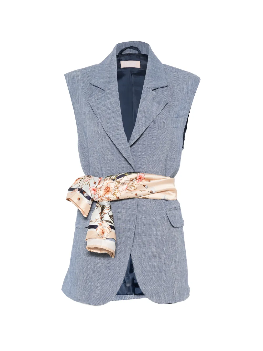 LIU JO scarf-belt sleeveless waistcoat - Blu