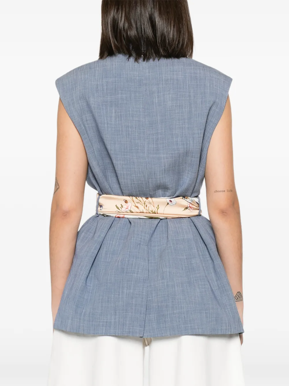 LIU JO Mouwloos gilet met sjaalriem Blauw