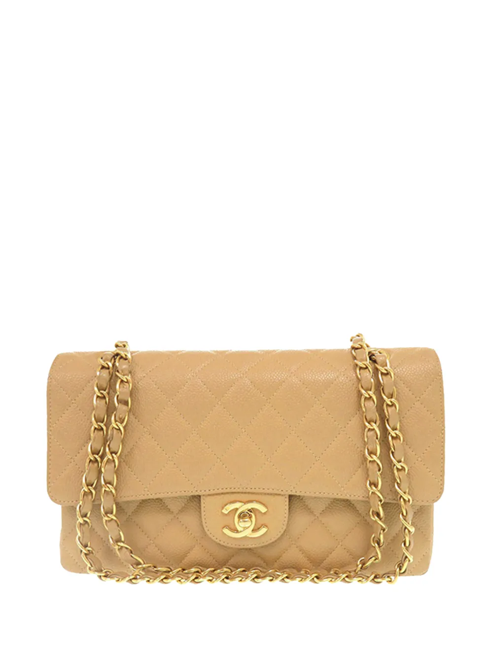 CHANEL Pre-Owned 2000-2002 Medium Classic Caviar Double Flap shoulder bag - Toni neutri