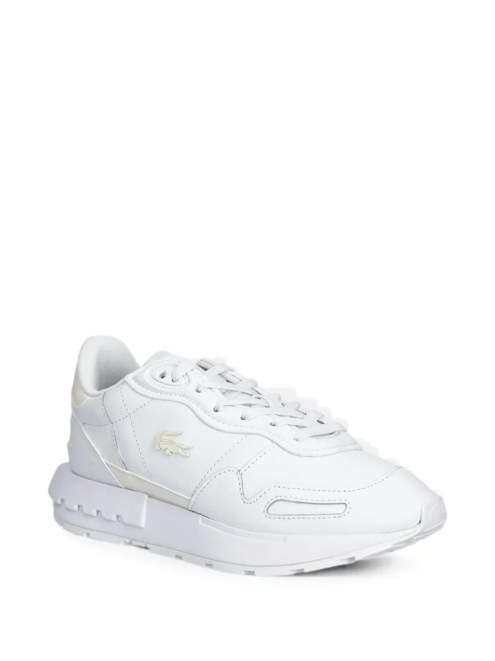 Lacoste logo-patch panelled sneakers Wit