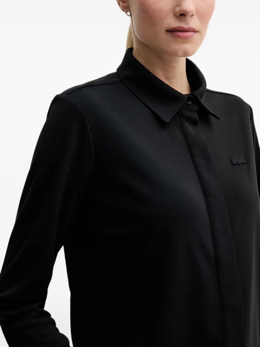 Lacoste Overhemd met logopatch Zwart