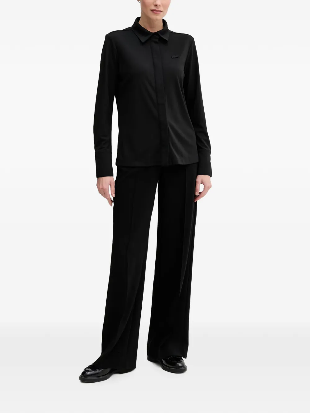 Lacoste Overhemd met logopatch Zwart