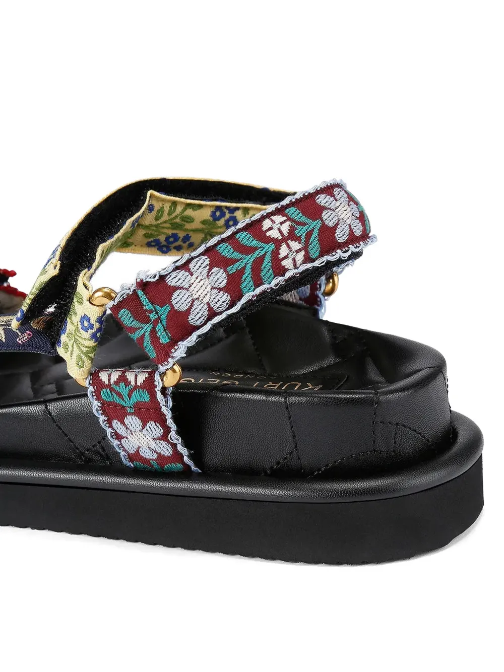 Kurt Geiger London floral-embroidered crystal-embellished sandals Blauw