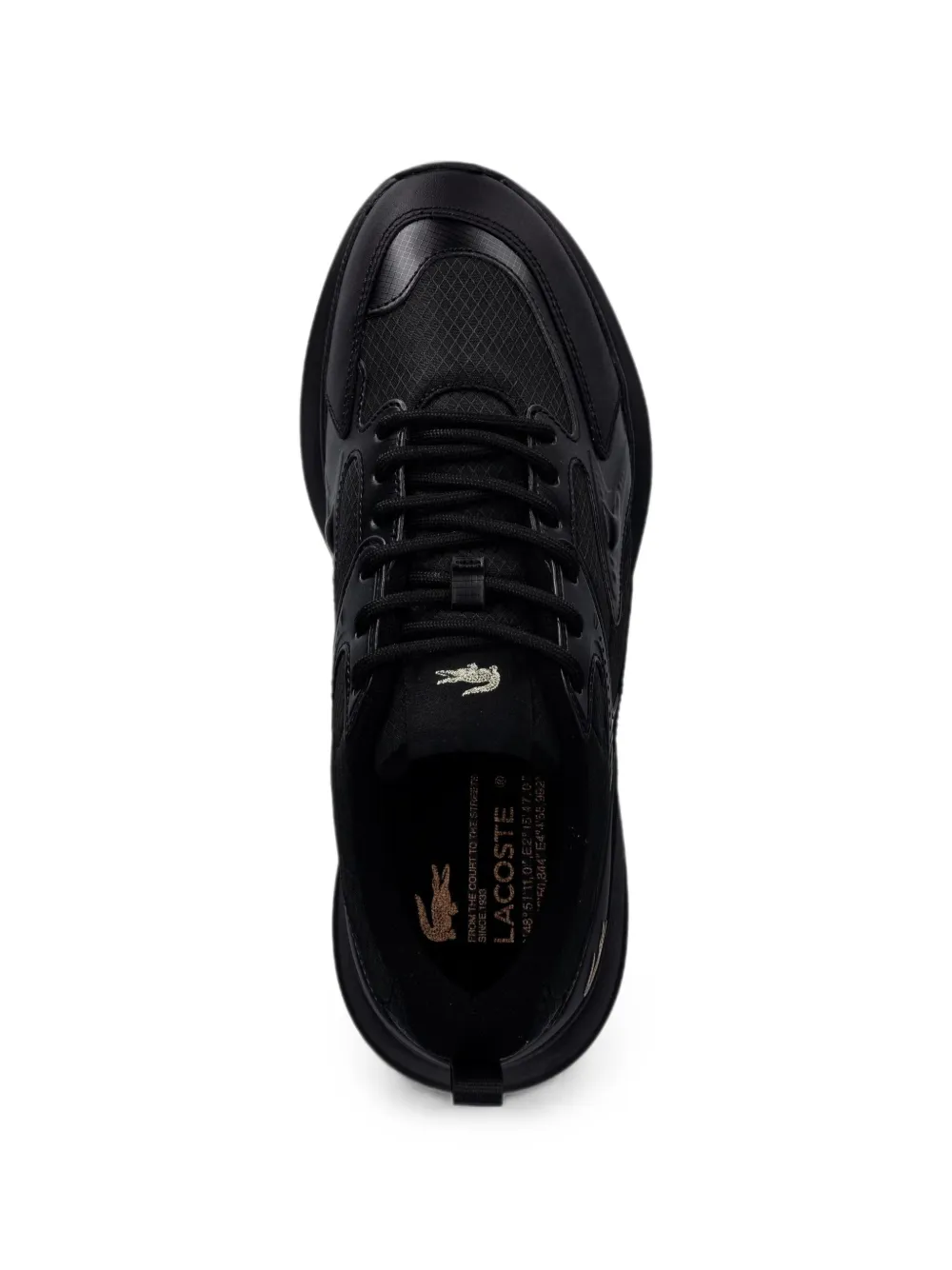 Lacoste L003 Evo panelled logo-patch sneakers Zwart