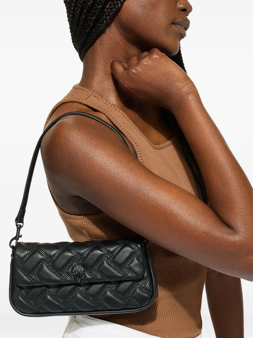 Kurt Geiger London Pickle Drench gewatteerde schoudertas Zwart