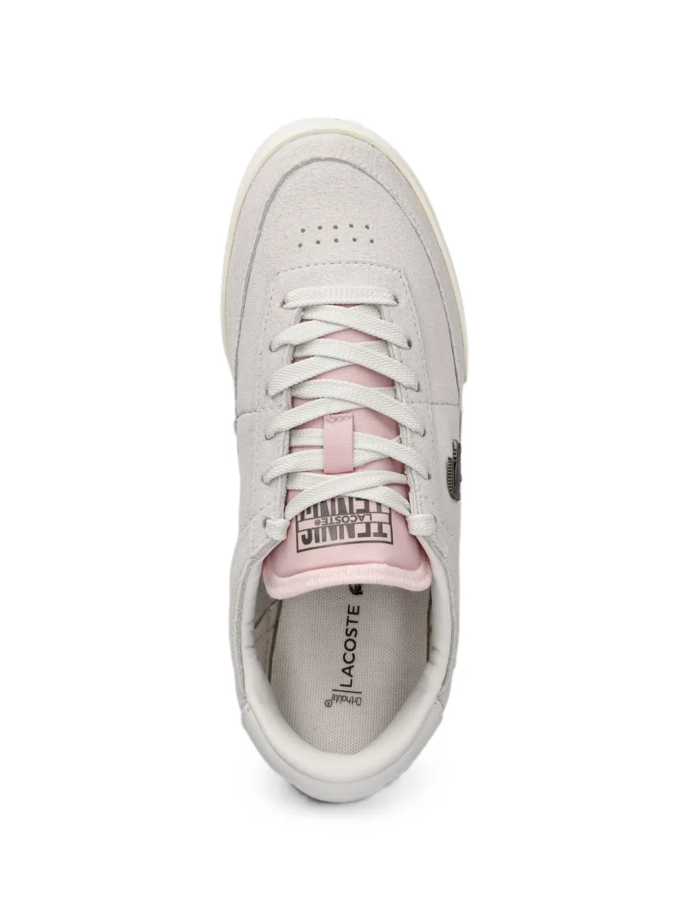 Lacoste Aura logo-plaque suede sneakers Grijs