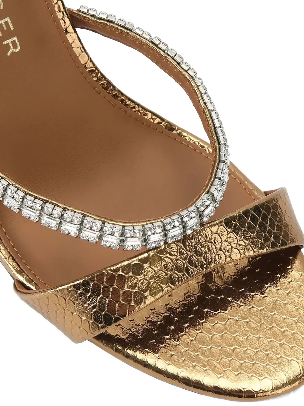Kurt Geiger London crystal-embellished snakeskin-effect sandals Goud