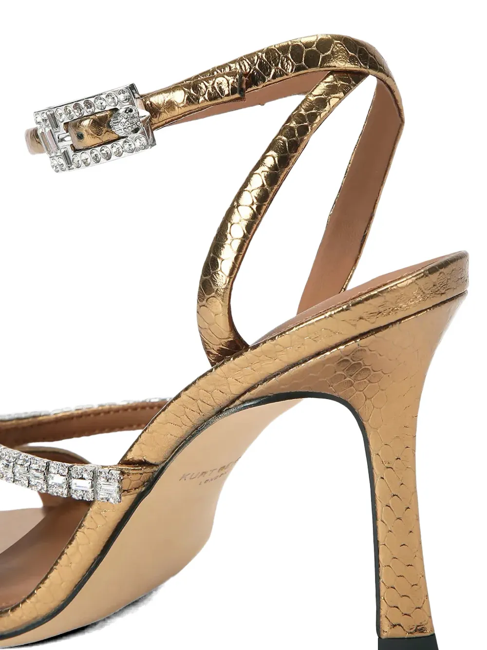 Kurt Geiger London crystal-embellished snakeskin-effect sandals Goud