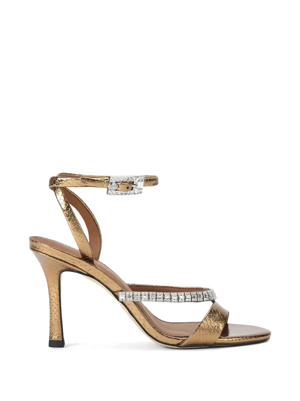 Kurt Geiger London crystal-embellished snakeskin-effect sandals - Oro