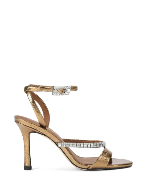 Kurt Geiger London crystal-embellished snakeskin-effect sandals