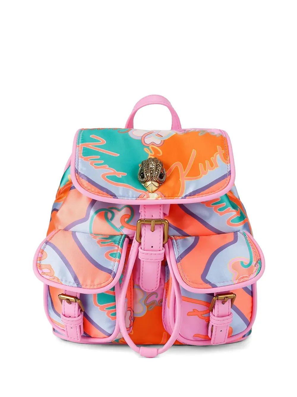 Kurt Geiger London logo-print Eagle-plaque backpack - Arancione