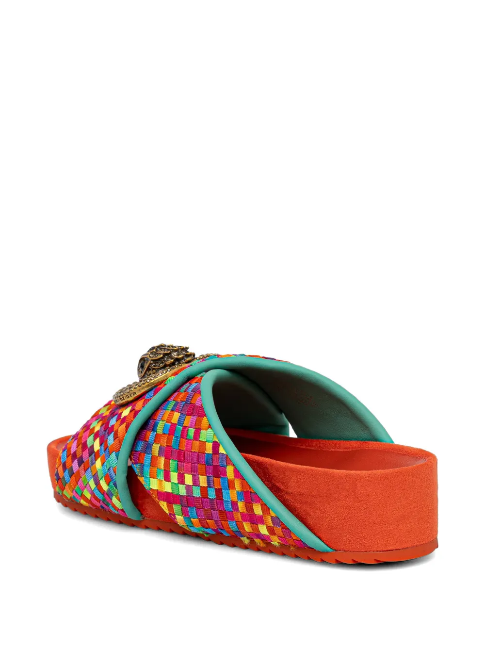 Kurt Geiger London Chelsea Eagle-head woven sandals Oranje