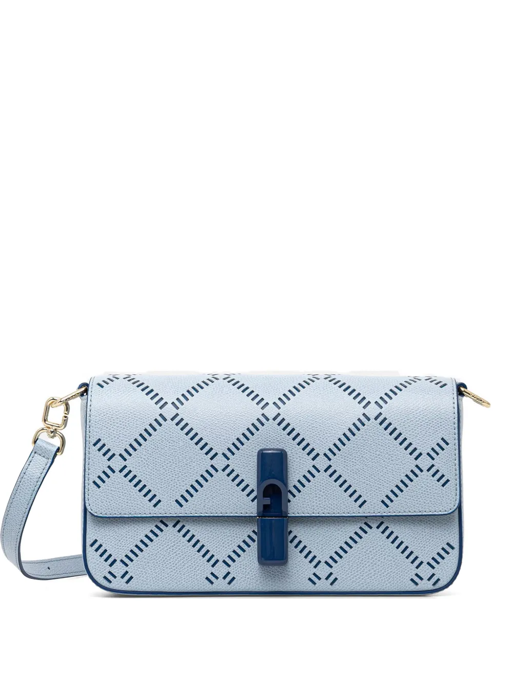 Furla patterned leather cross body bag - Blu