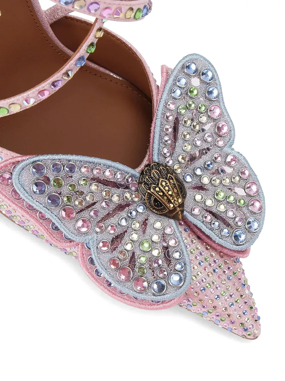 Kurt Geiger London crystal-embellished butterfly pumps Roze