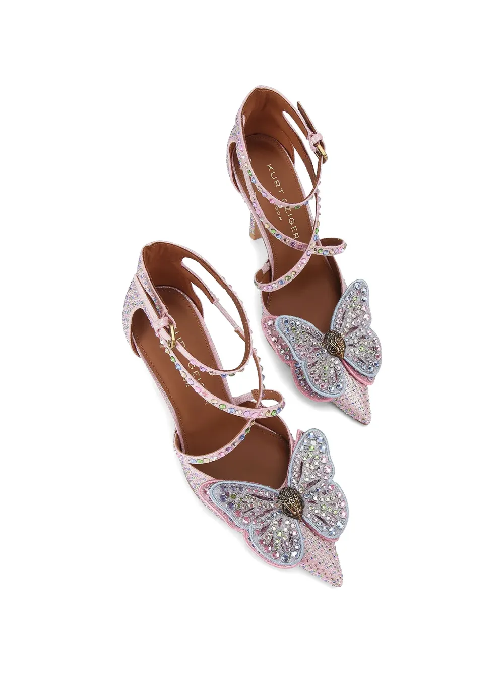 Kurt Geiger London crystal-embellished butterfly pumps Roze