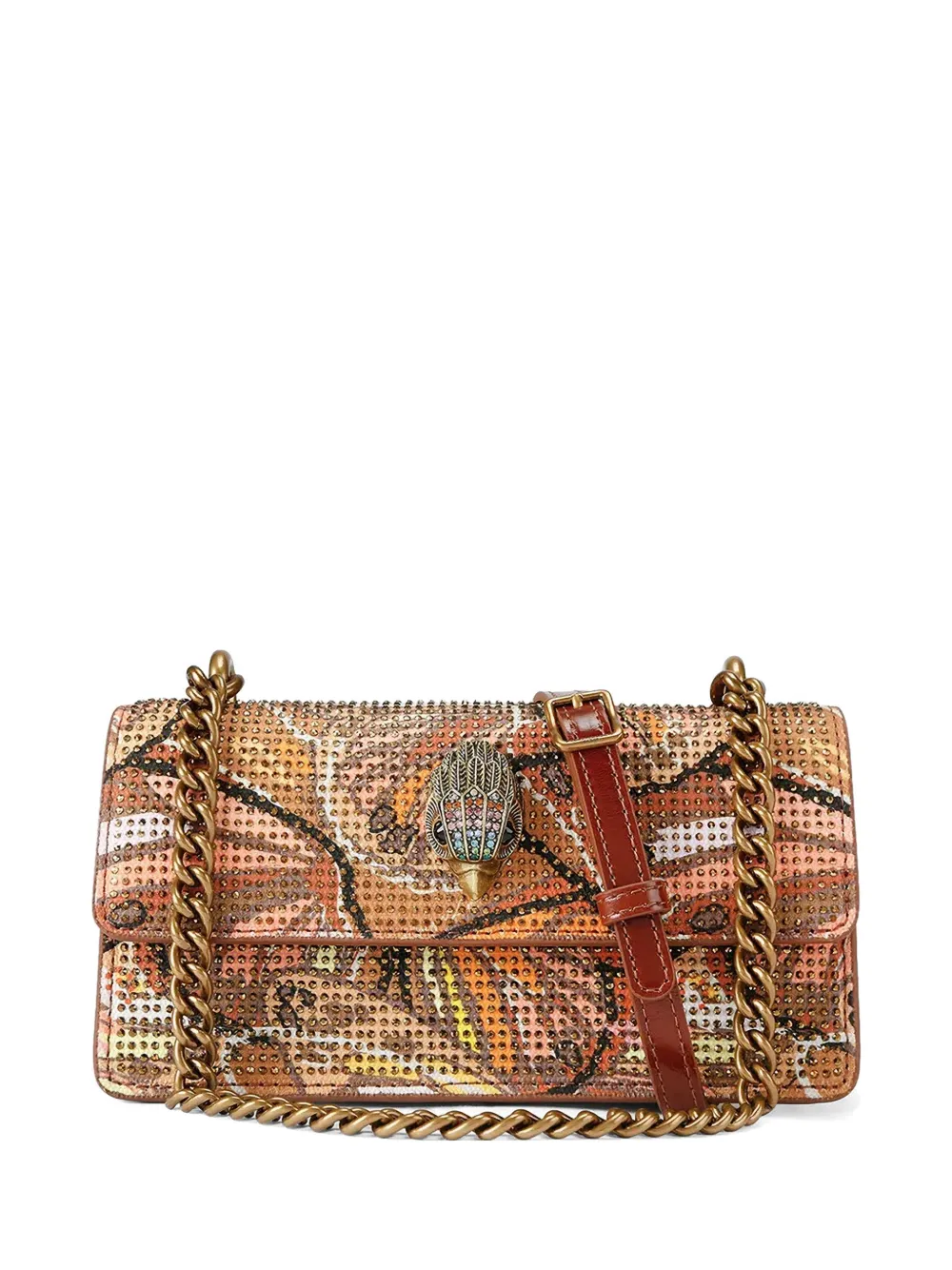 Kurt Geiger London Kensington crystal-embellished shoulder bag - Arancione