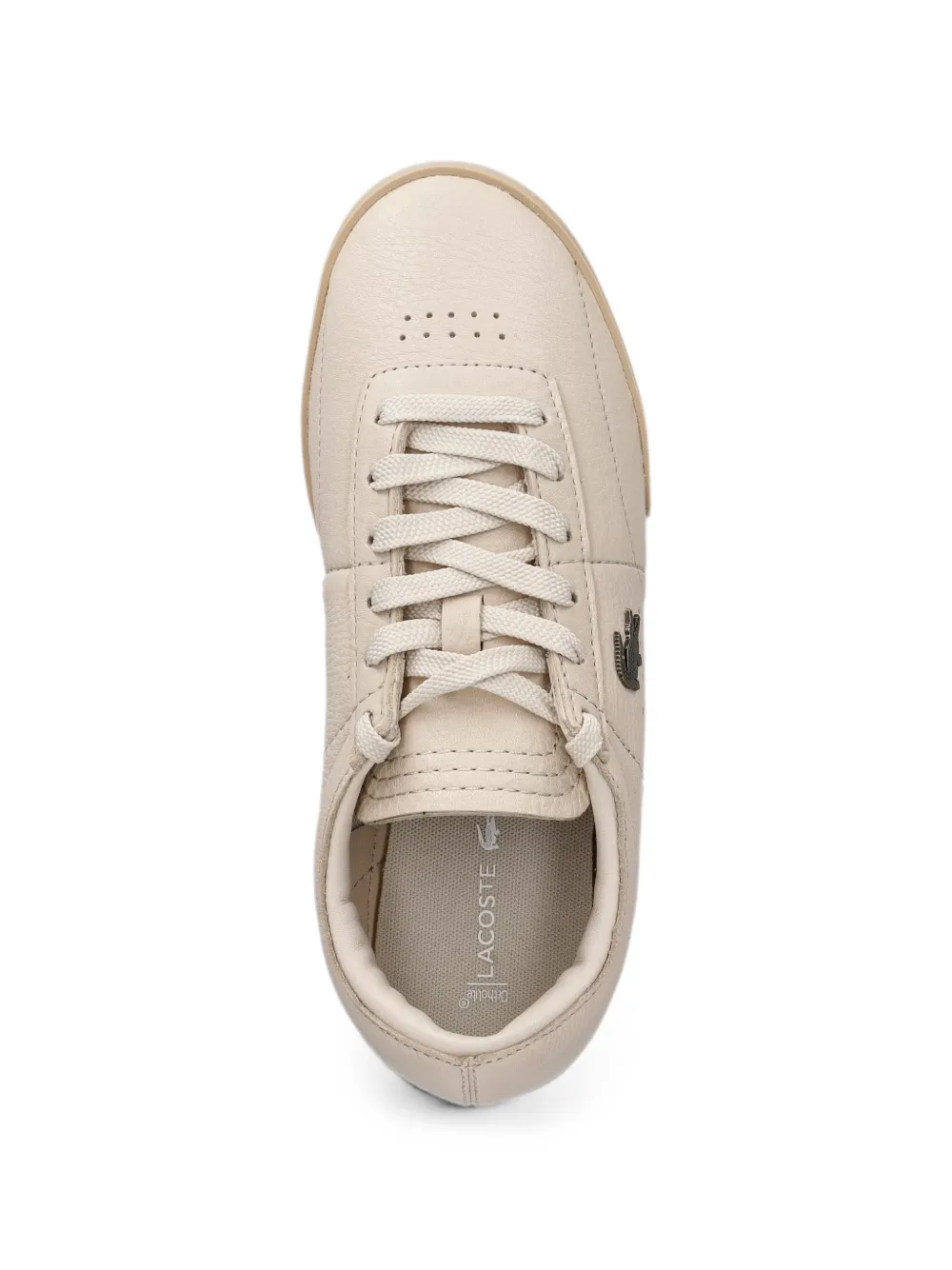 Lacoste Aura logo-plaque leather sneakers Beige