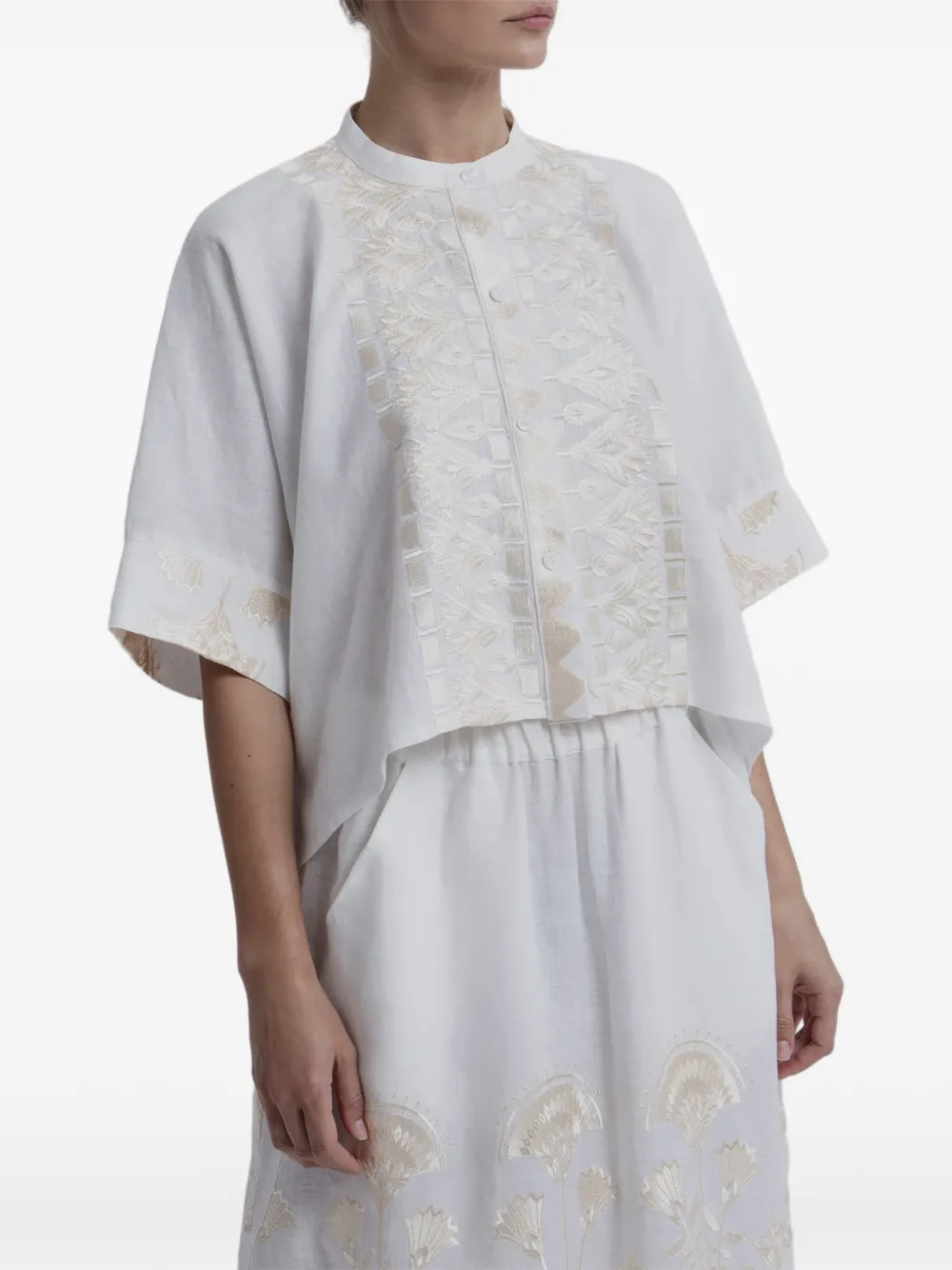 GREEK ARCHAIC KORI short-sleeve shirt - Bianco