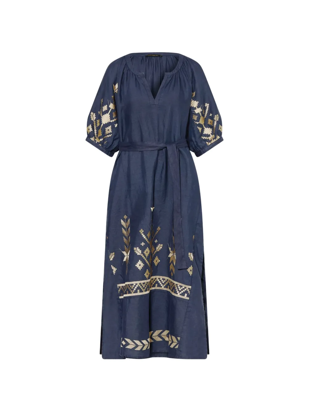 GREEK ARCHAIC KORI embroidered midi dress - Blu