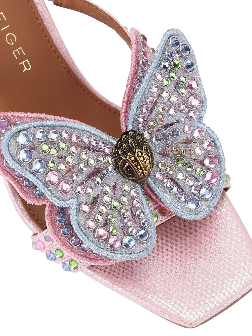 Kurt Geiger London Sandalen verfraaid met kristallen en vlinderapplicatie Roze