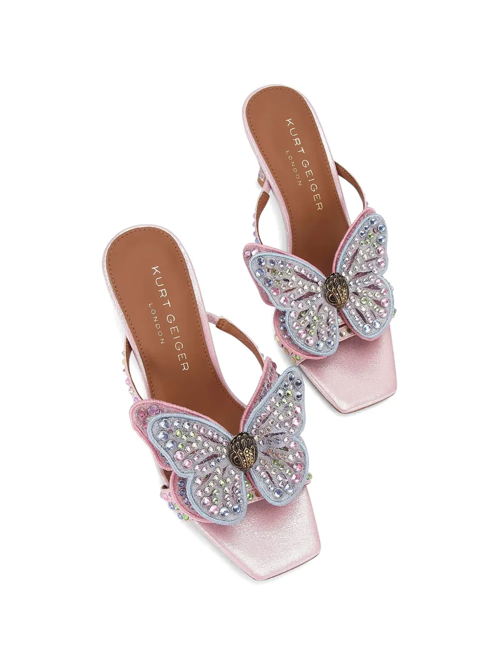 Kurt Geiger London Sandalen verfraaid met kristallen en vlinderapplicatie Roze
