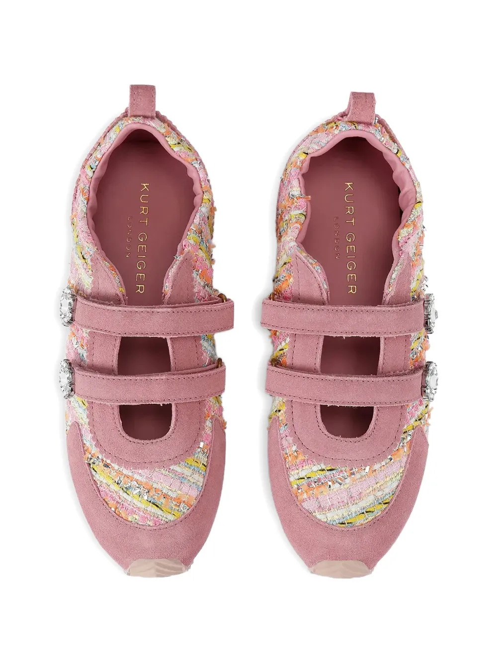 Kurt Geiger London Islington Mary Jane crystal-embellished sneakers Roze