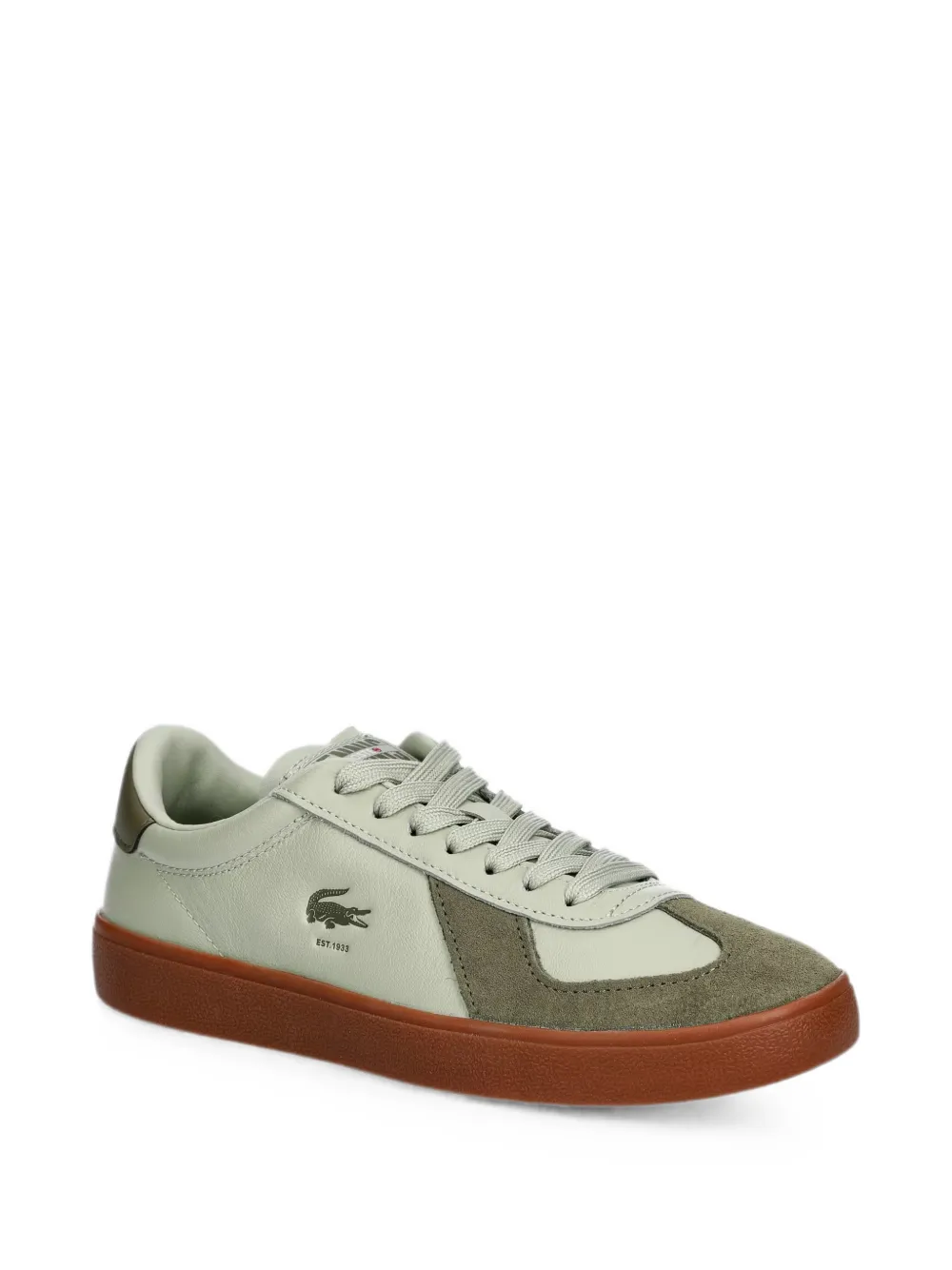 Lacoste Baseshot Pro suede-panelled logo-print sneakers Groen