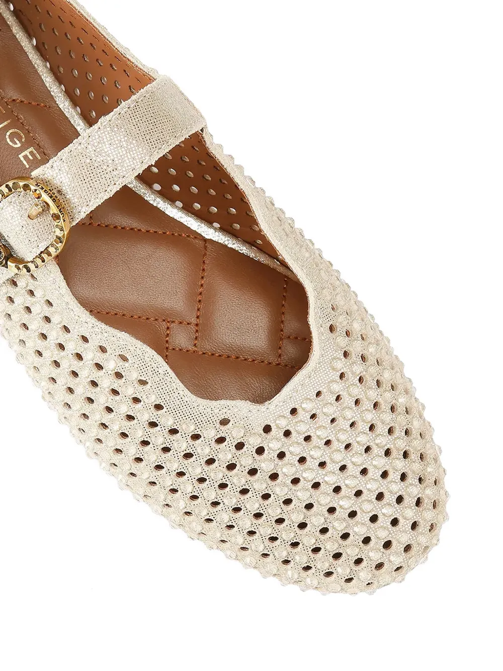 Kurt Geiger London Wavy Mayfair crystal-embellished ballet flats Goud
