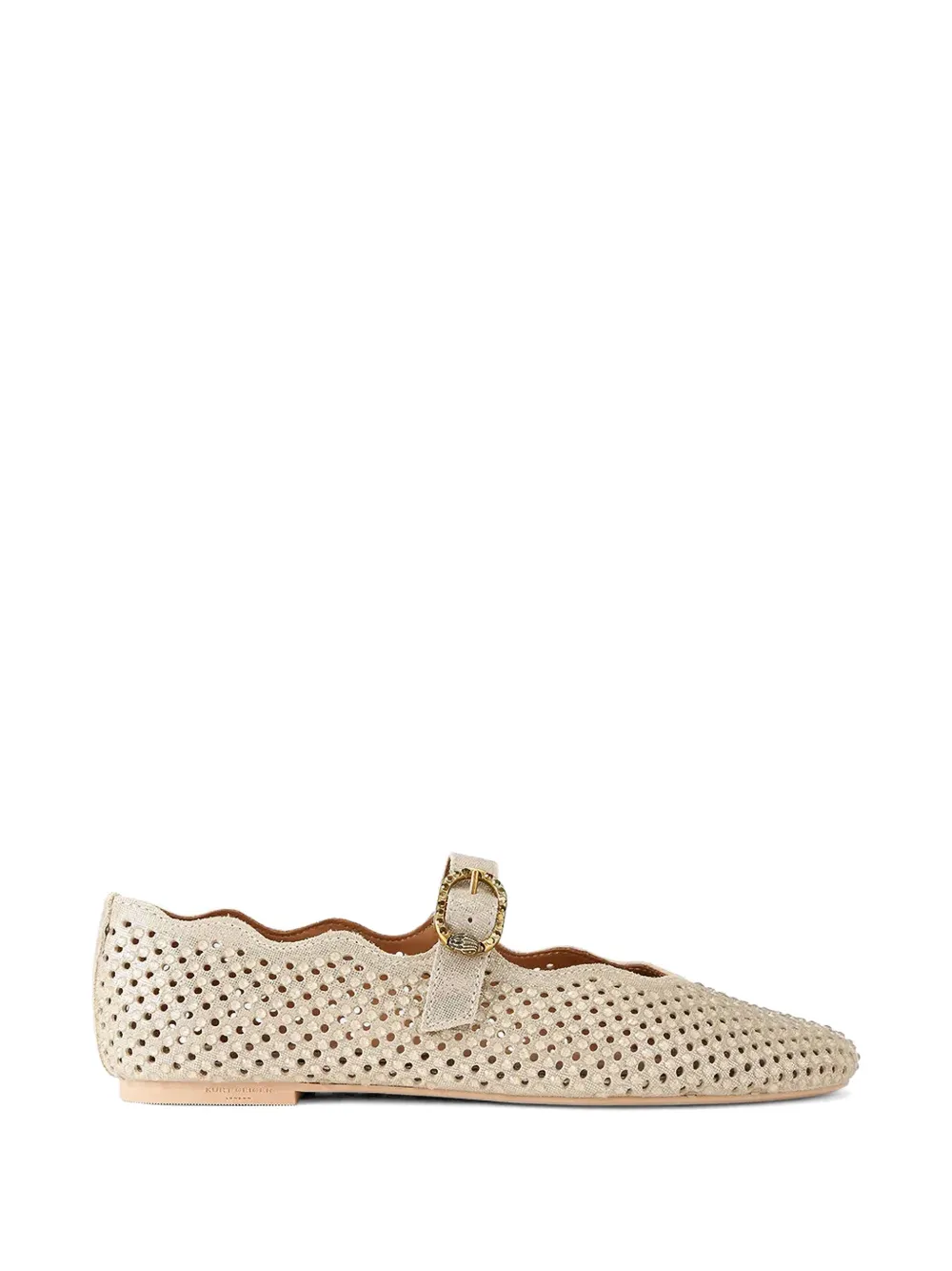 Kurt Geiger London Wavy Mayfair crystal-embellished ballet flats - Oro