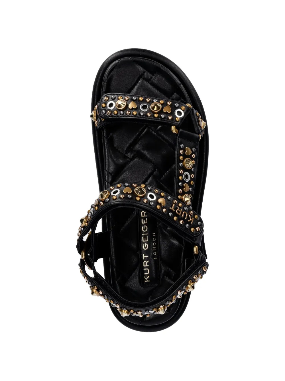 Kurt Geiger London Orson quilted stud-embellished sandals Zwart