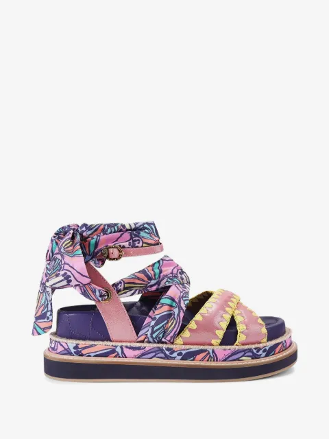 Kurt Geiger London Orson butterfly-print wrap-around sandals
