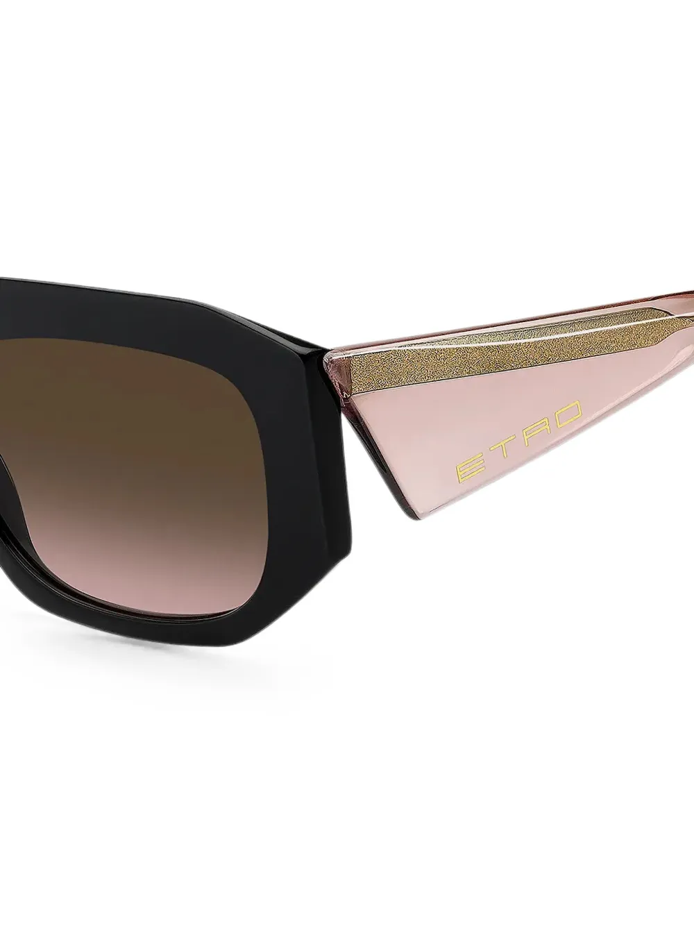 ETRO Zonnebril met geometrisch montuur en glitters Zwart