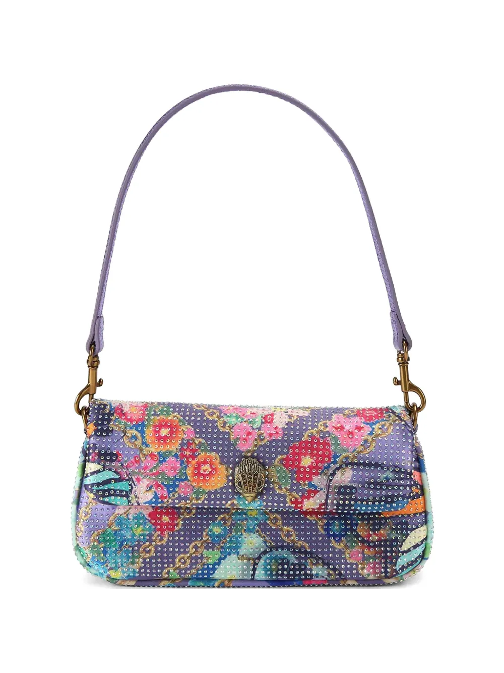Kurt Geiger London Pickle crystal-embellished shoulder bag - Viola