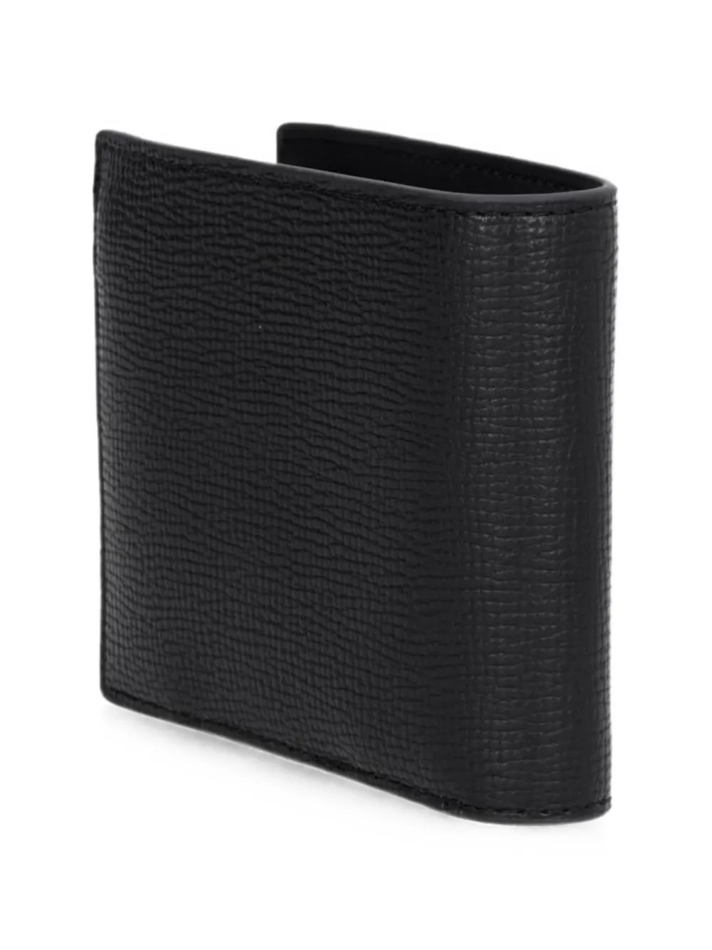 Lacoste Medium Ossian leren portemonnee met logo-print en textuur Zwart