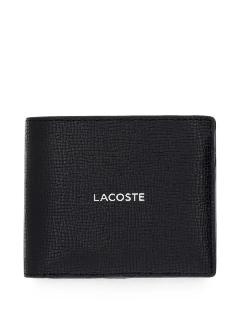 Lacoste Ossian medium logo-print textured leather wallet - Nero