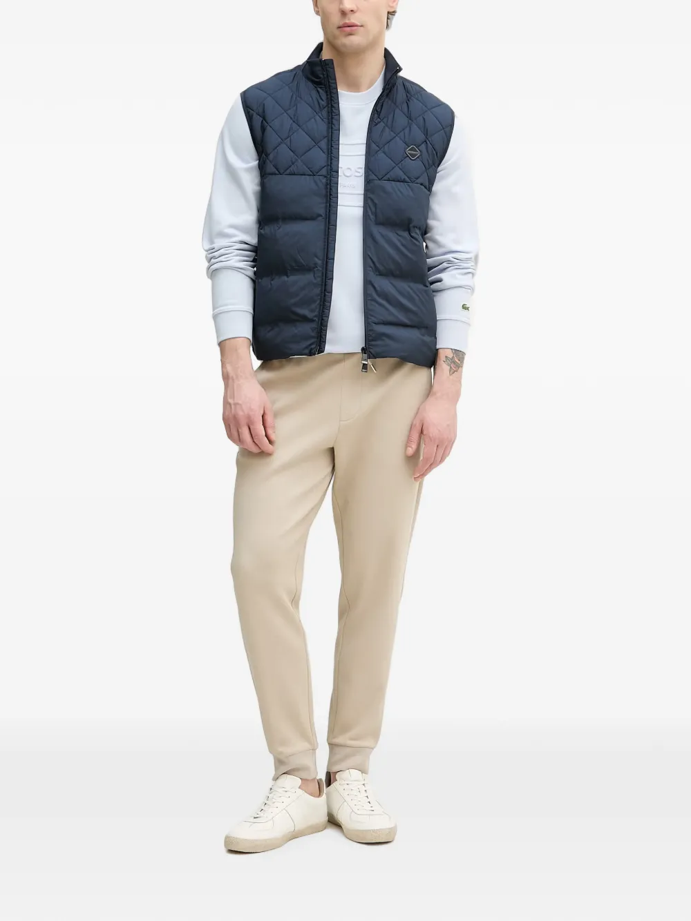 Lacoste Trui met logo-patch en reliëf Blauw