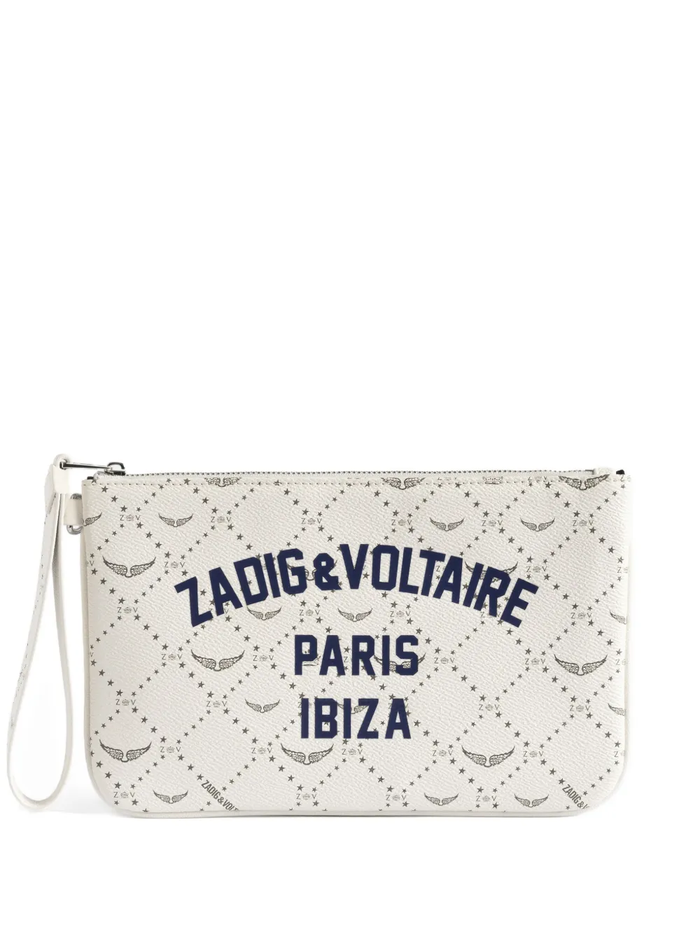 Zadig&Voltaire logo-print zip clutch bag - Toni neutri