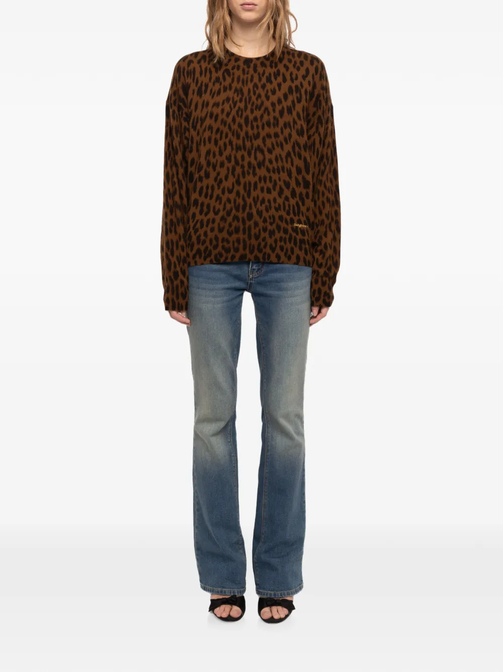 Zadig&Voltaire Soulo LC trui met luipaardprint Bruin