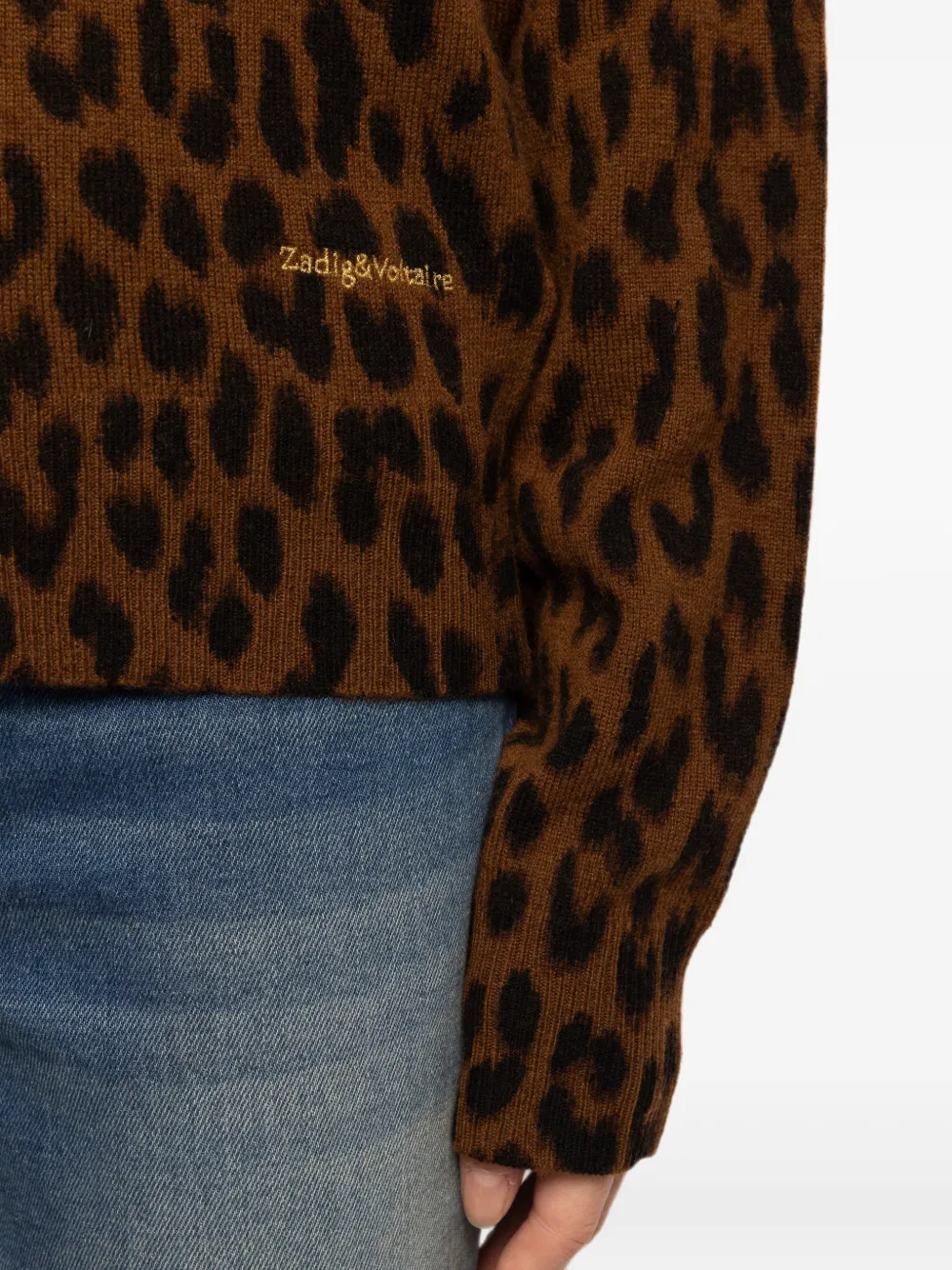 Zadig&Voltaire Soulo LC trui met luipaardprint Bruin