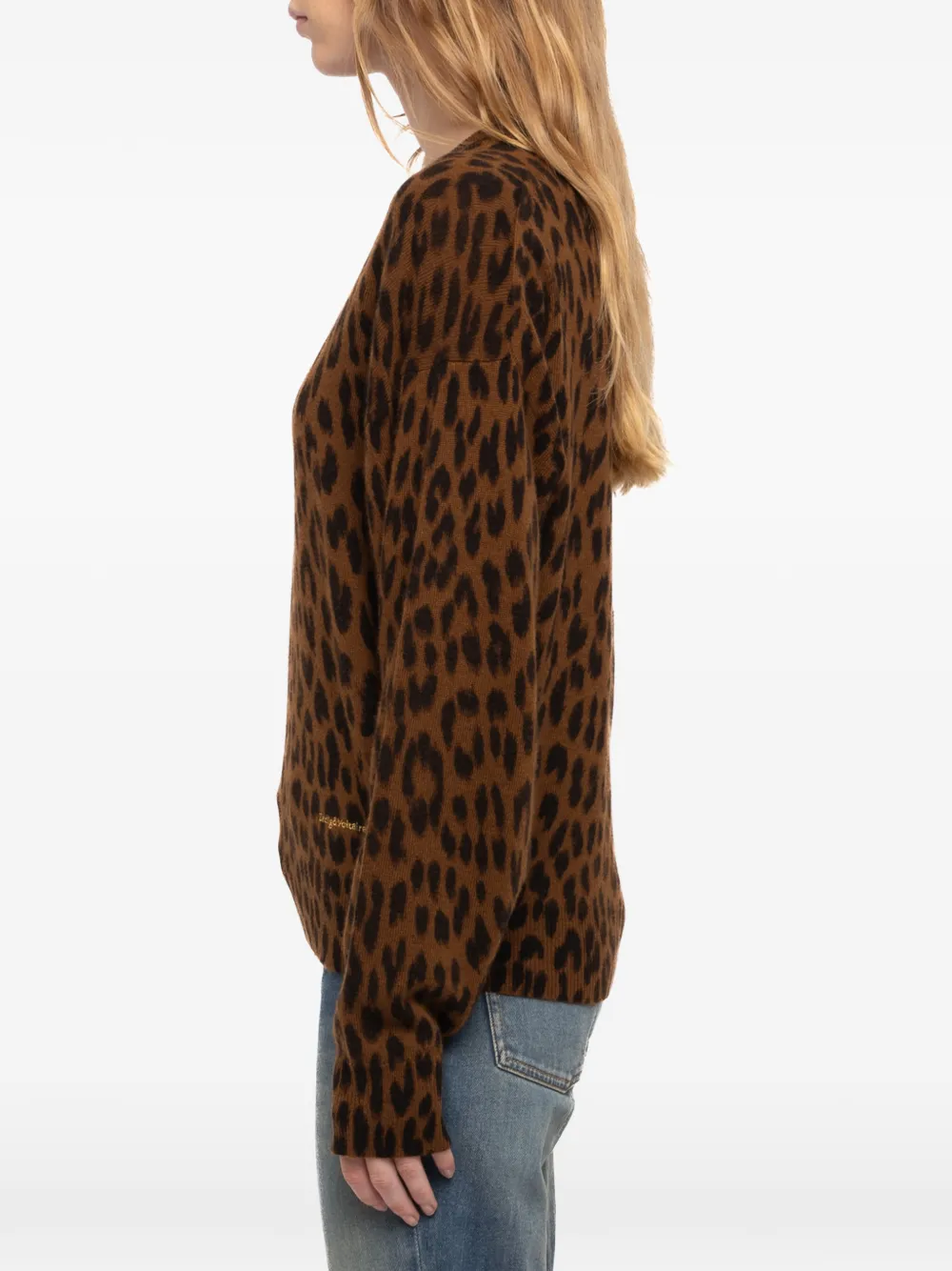 Zadig&Voltaire Soulo LC trui met luipaardprint Bruin