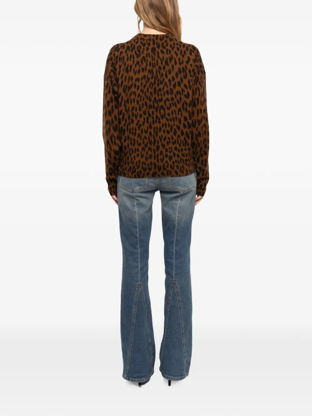 Zadig&Voltaire Soulo LC trui met luipaardprint Bruin