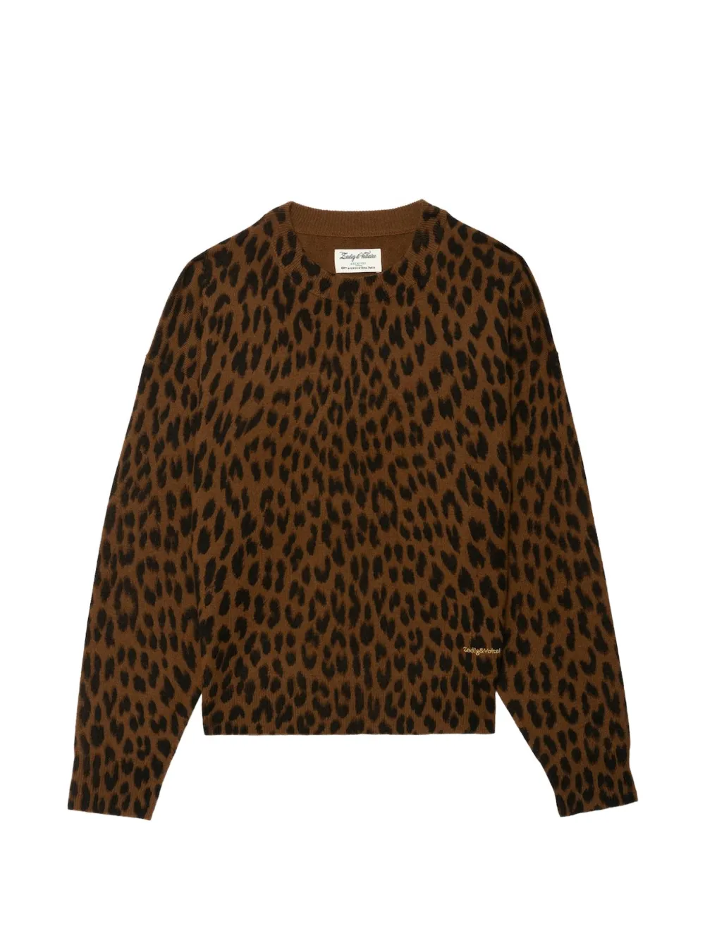 Zadig&Voltaire Soulo LC trui met luipaardprint Bruin