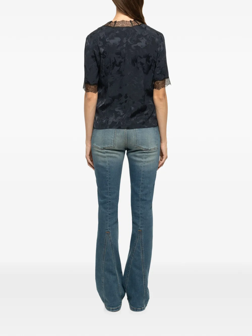 Zadig&Voltaire Top met afwerking van kant Blauw