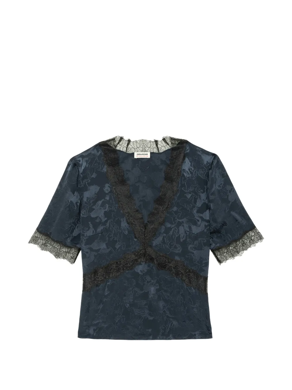 Zadig&Voltaire Top met afwerking van kant Blauw