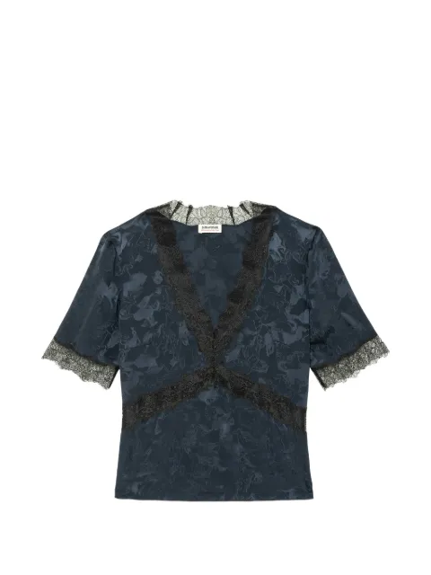 Zadig&Voltaire lace-trim jacquard top